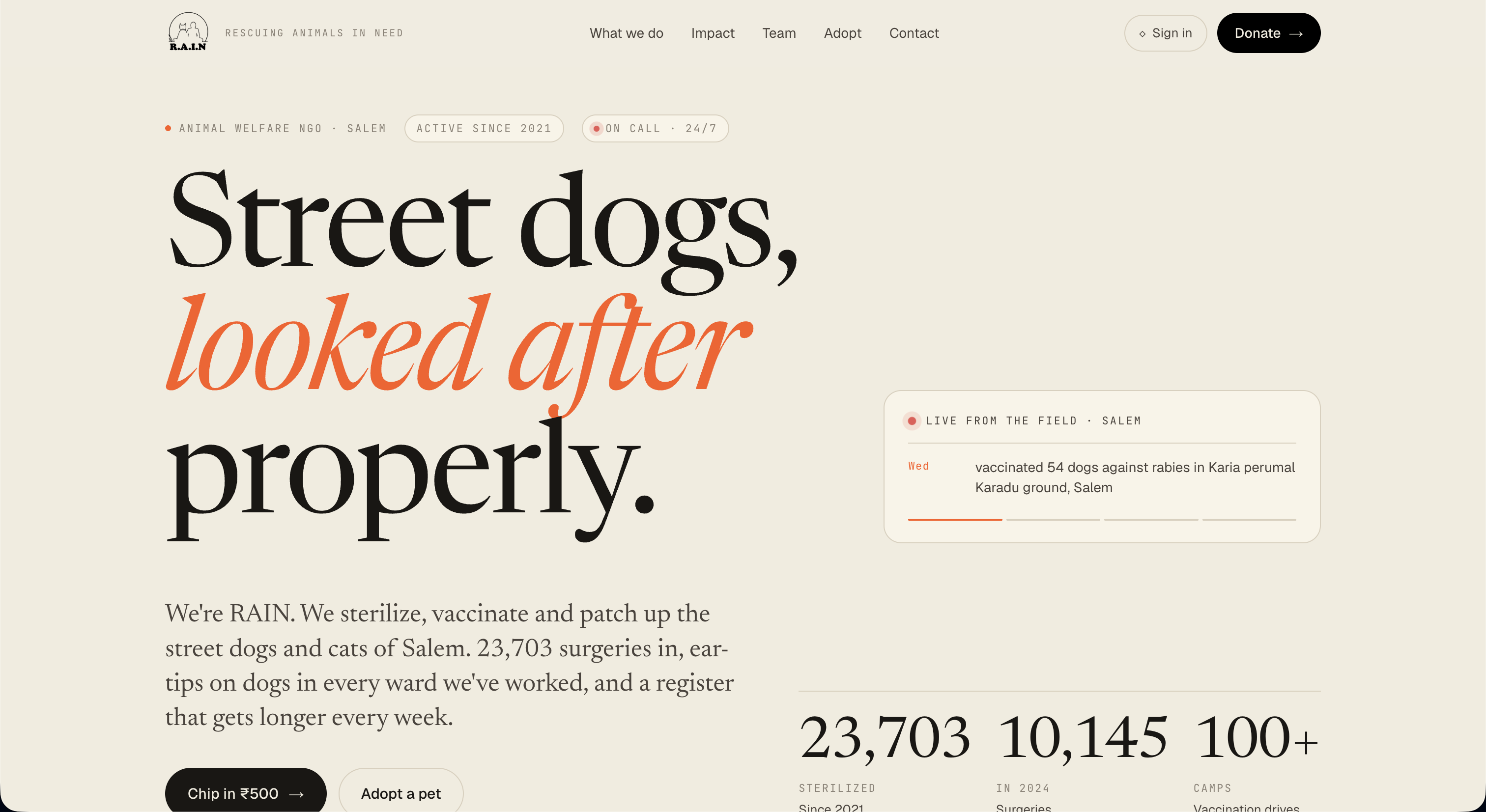 Rescuing Animals In Need — homepage